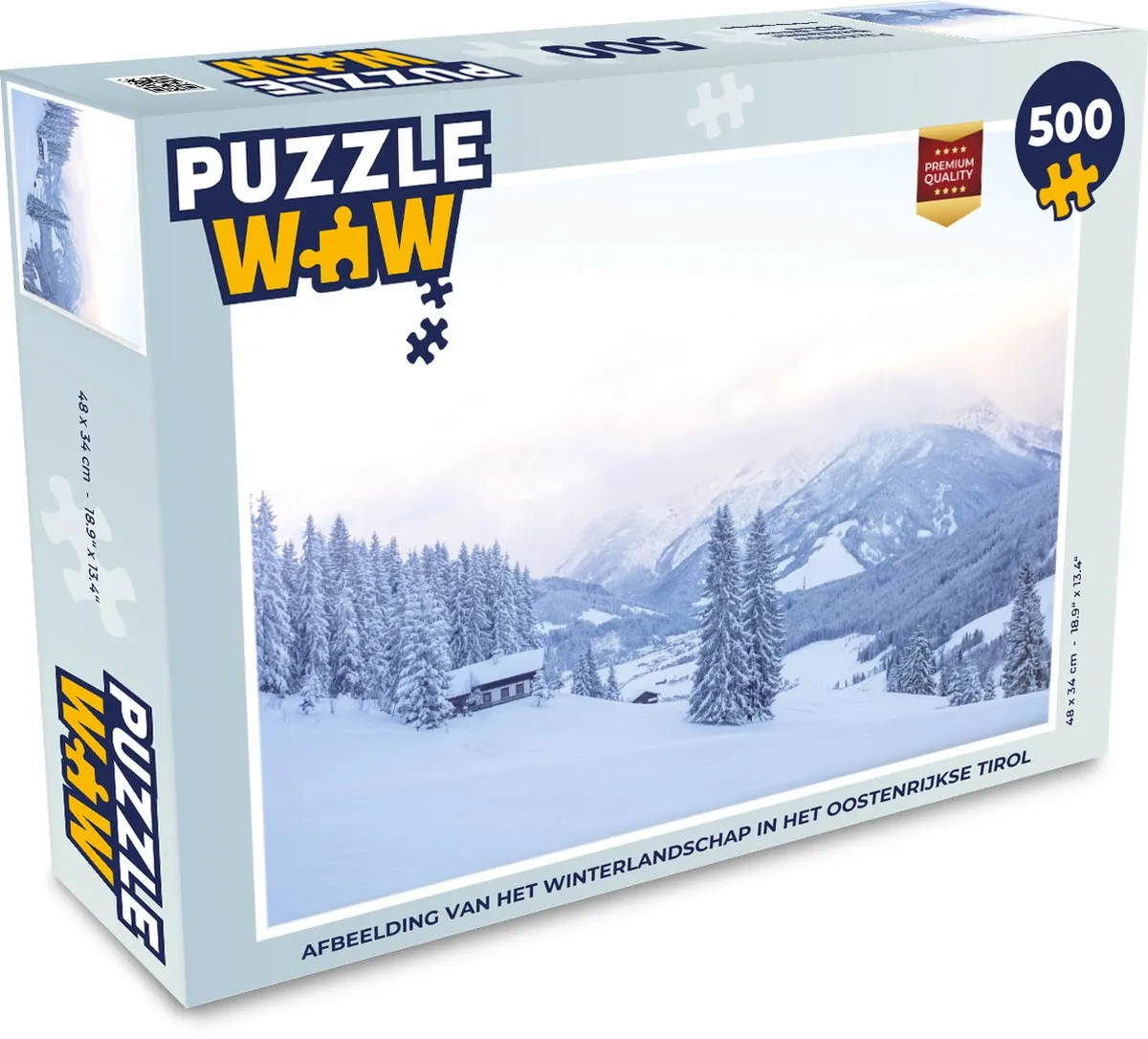 PuzzleWow Winterlandschap Tirol Legpuzzel 500 Stuks