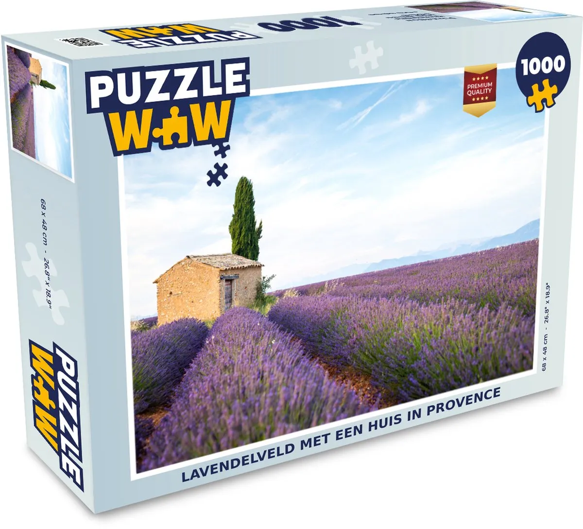 PuzzleWow Lavendelveld met een huis in Provence Legpuzzel 1000 Stuks - Multicolor