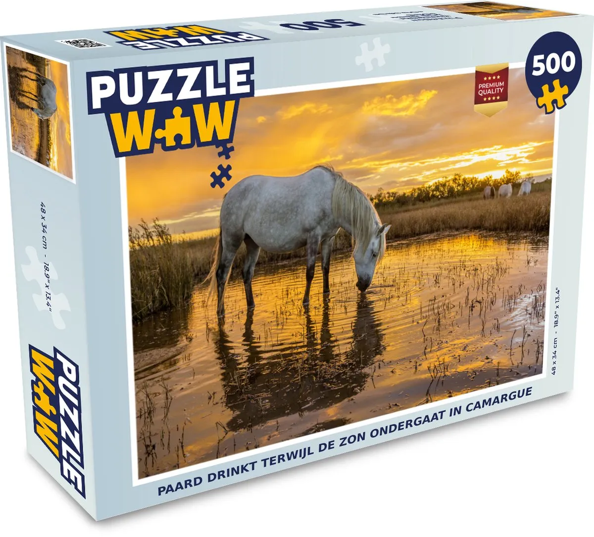 PuzzleWow Legpuzzel Paard Drinkt in de Camargue