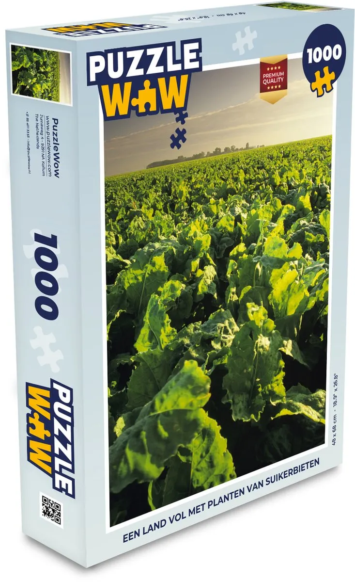 PuzzleWow Legpuzzel Een land vol met planten van suikerbieten 1000 Stuks - Multicolor