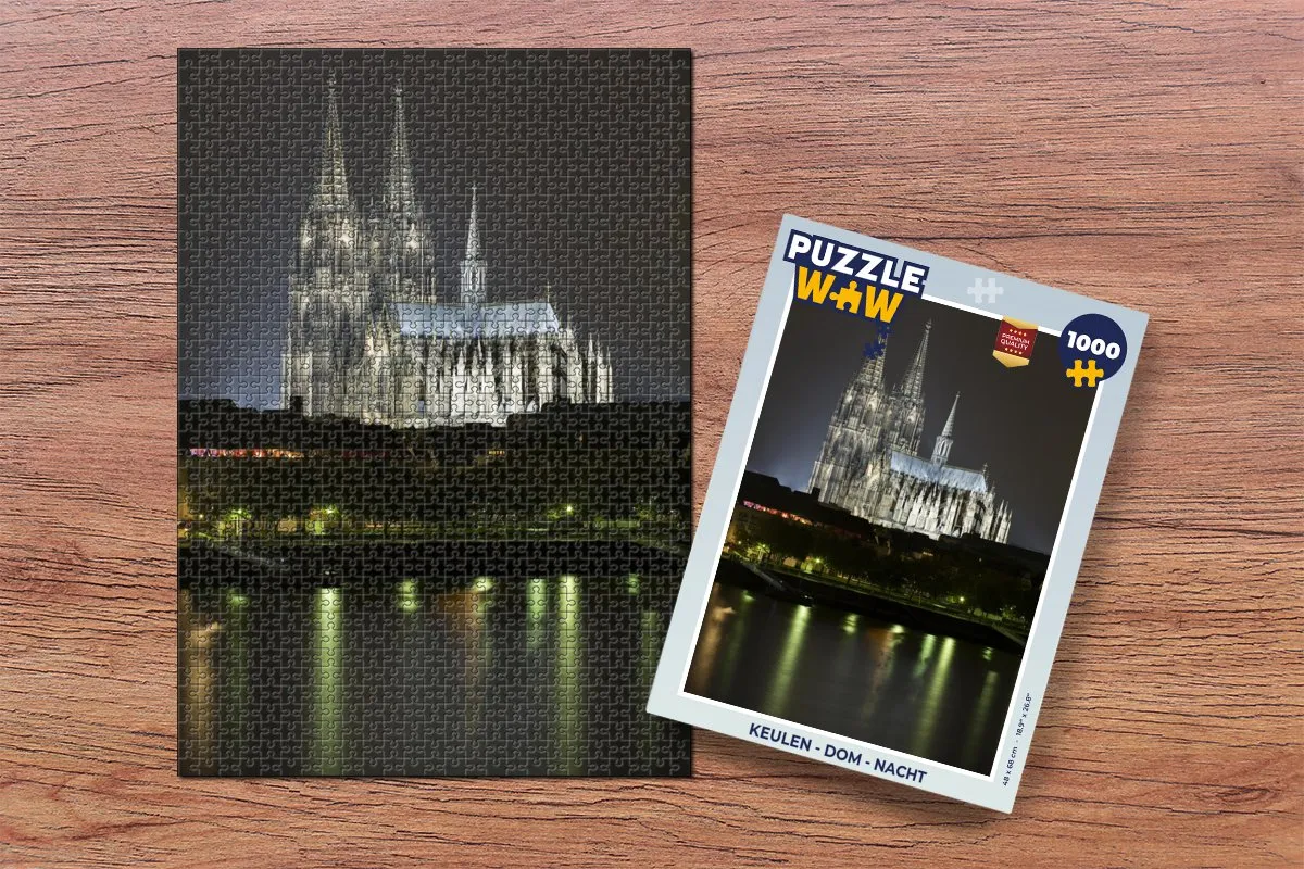 PuzzleWow Keulen Dom Nacht Legpuzzel 1000 Stuks - Multicolor