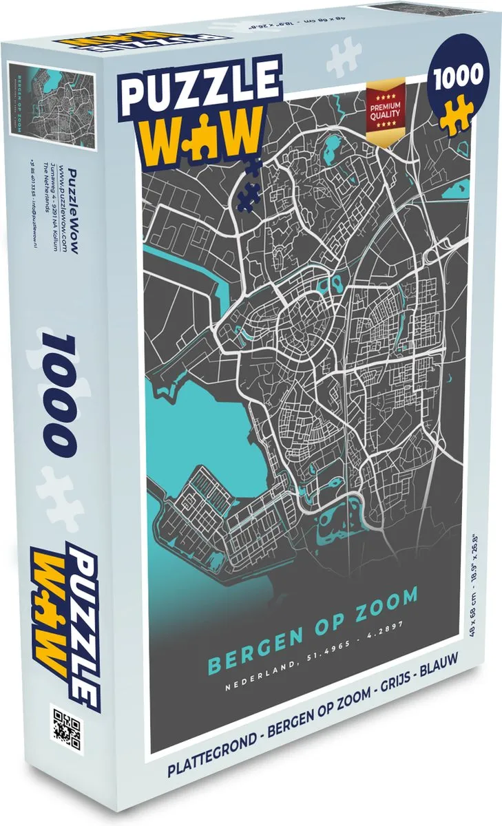 PuzzleWow Bergen op Zoom Legpuzzel 1000 Stuks - Multicolor
