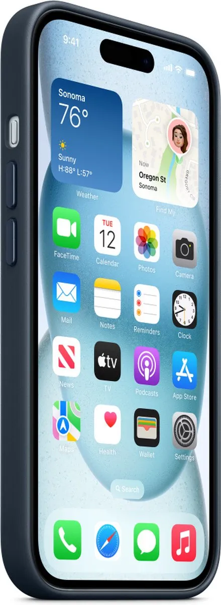 Apple FineWoven Hoesje iPhone 15 - Pacific Blue - MT3G3ZM/A