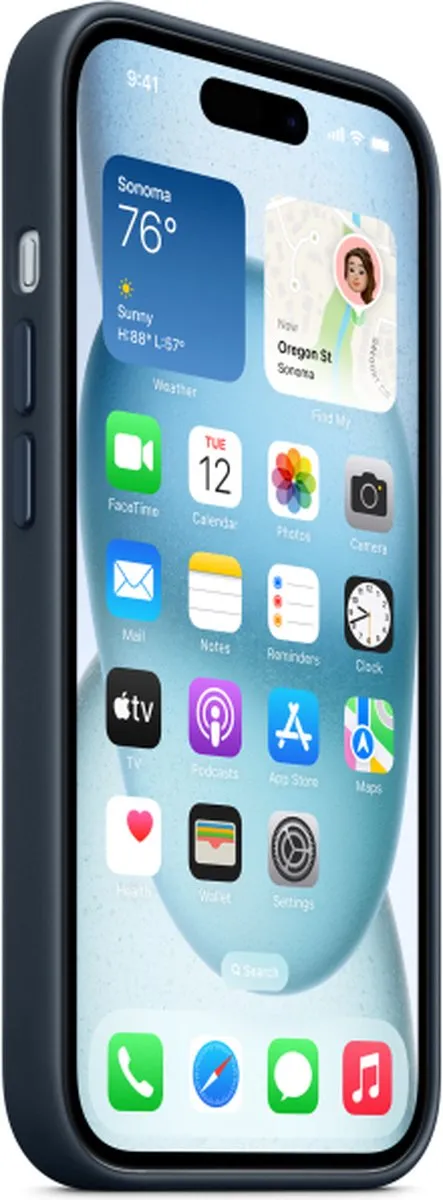 Apple FineWoven Hoesje iPhone 15 - Pacific Blue - MT3G3ZM/A
