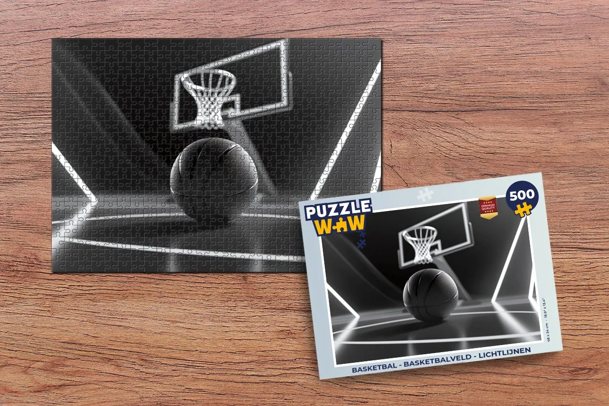 PuzzleWow Basketbal Legpuzzel 500 Stuks - Basketbalveld