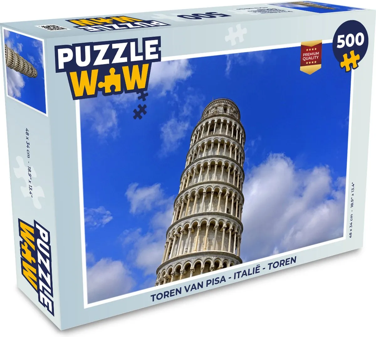 PuzzleWow Toren van Pisa Legpuzzel 500 Stuks - Multicolor