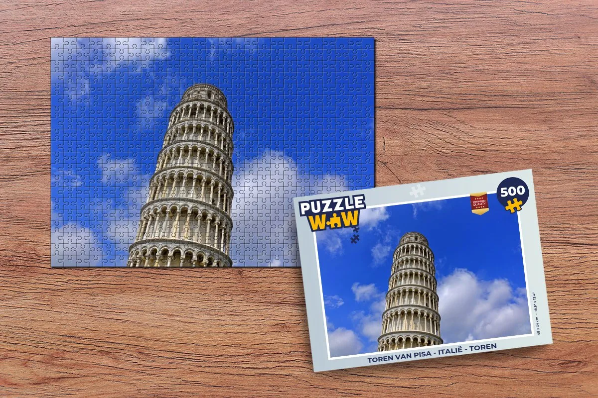 PuzzleWow Toren van Pisa Legpuzzel 500 Stuks - Multicolor