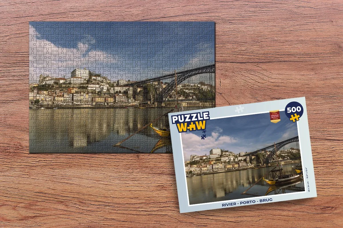 PuzzleWow Rivier Porto Brug Legpuzzel 500 Stuks - Multicolor