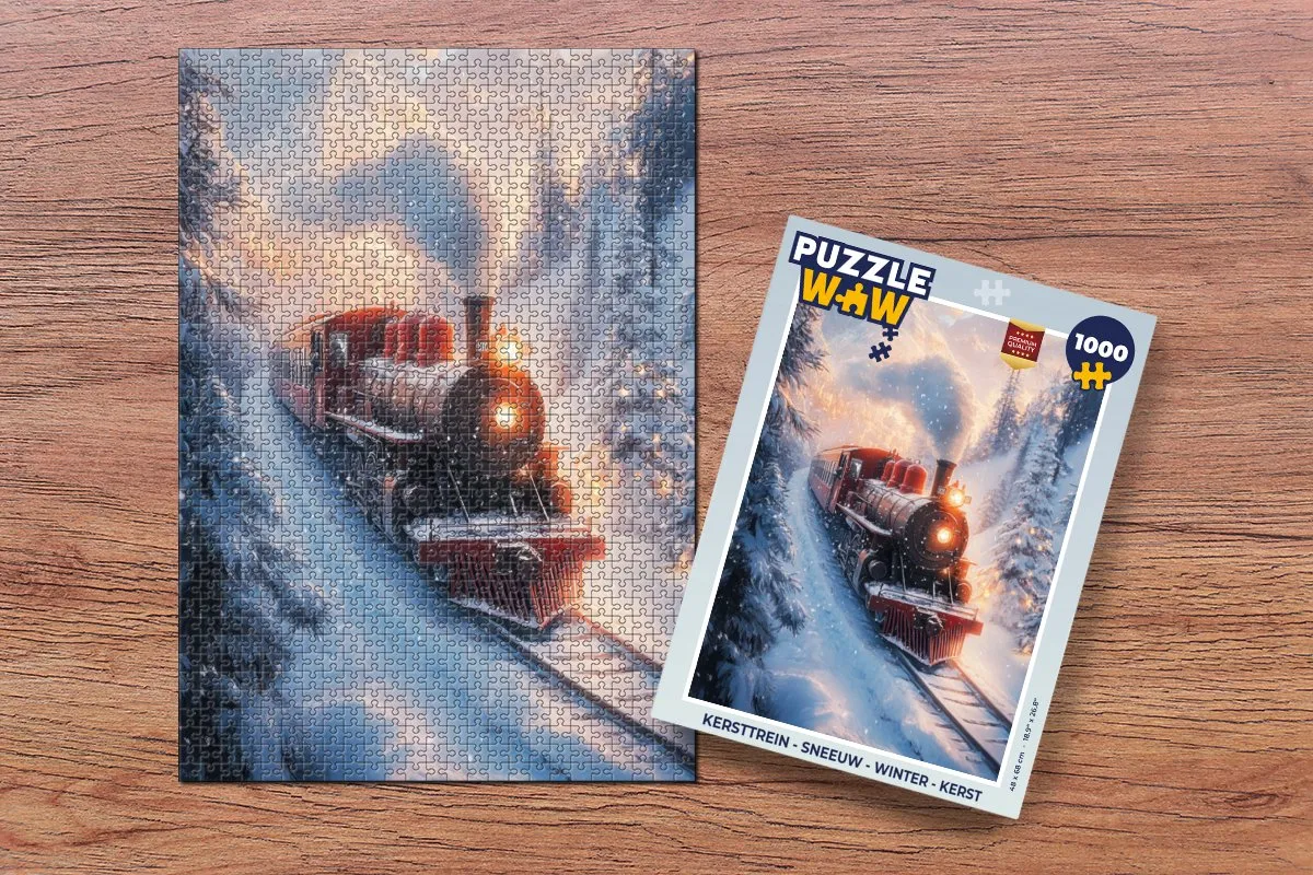PuzzleWow Kersttrein Puzzel 1000 Stuks - Winter