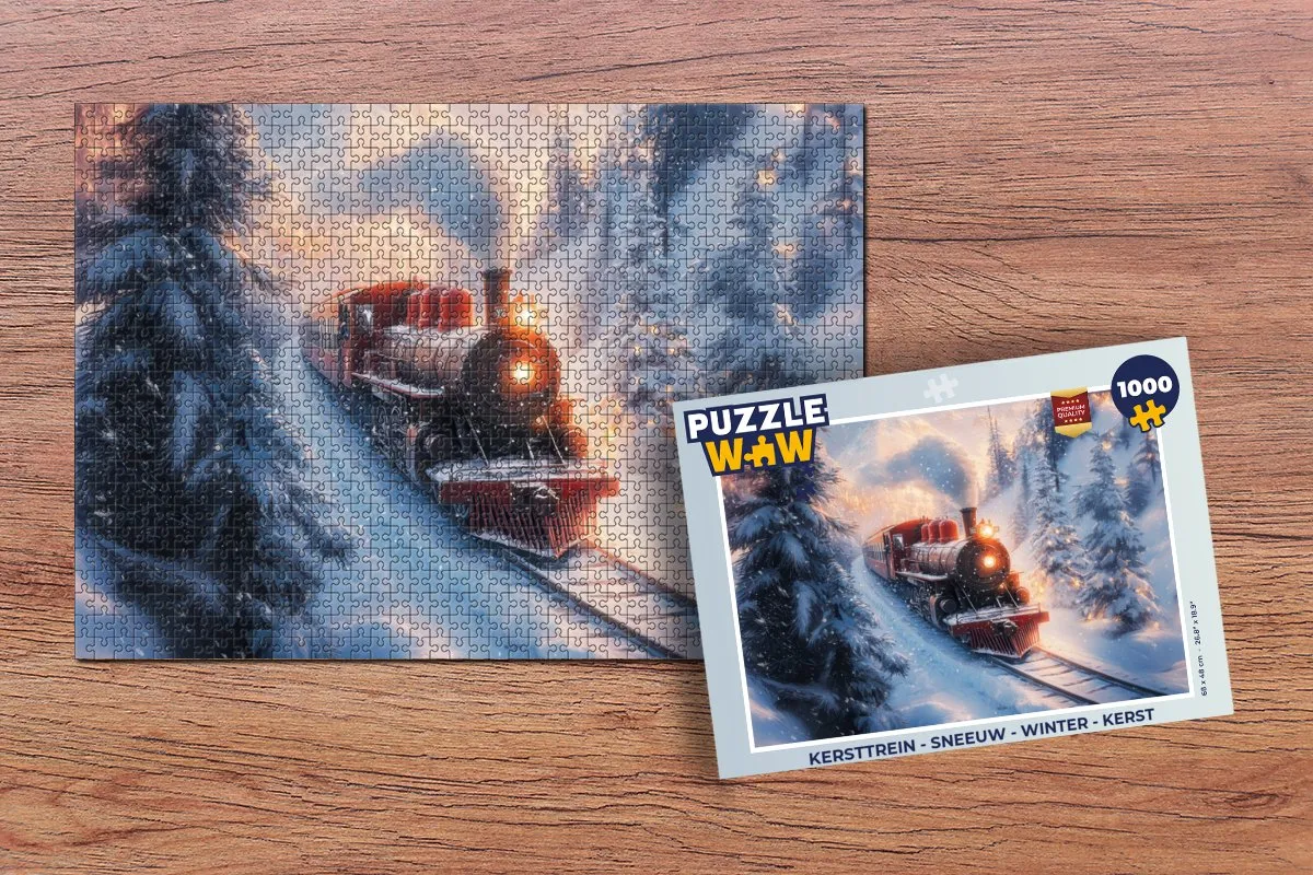 PuzzleWow Kersttrein Puzzel 1000 Stuks - Winter
