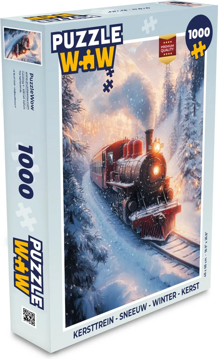 PuzzleWow Kersttrein Puzzel 1000 Stuks - Winter