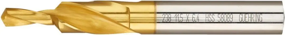Korte trapboor HSS M10 DL 90G. TiN Gühring