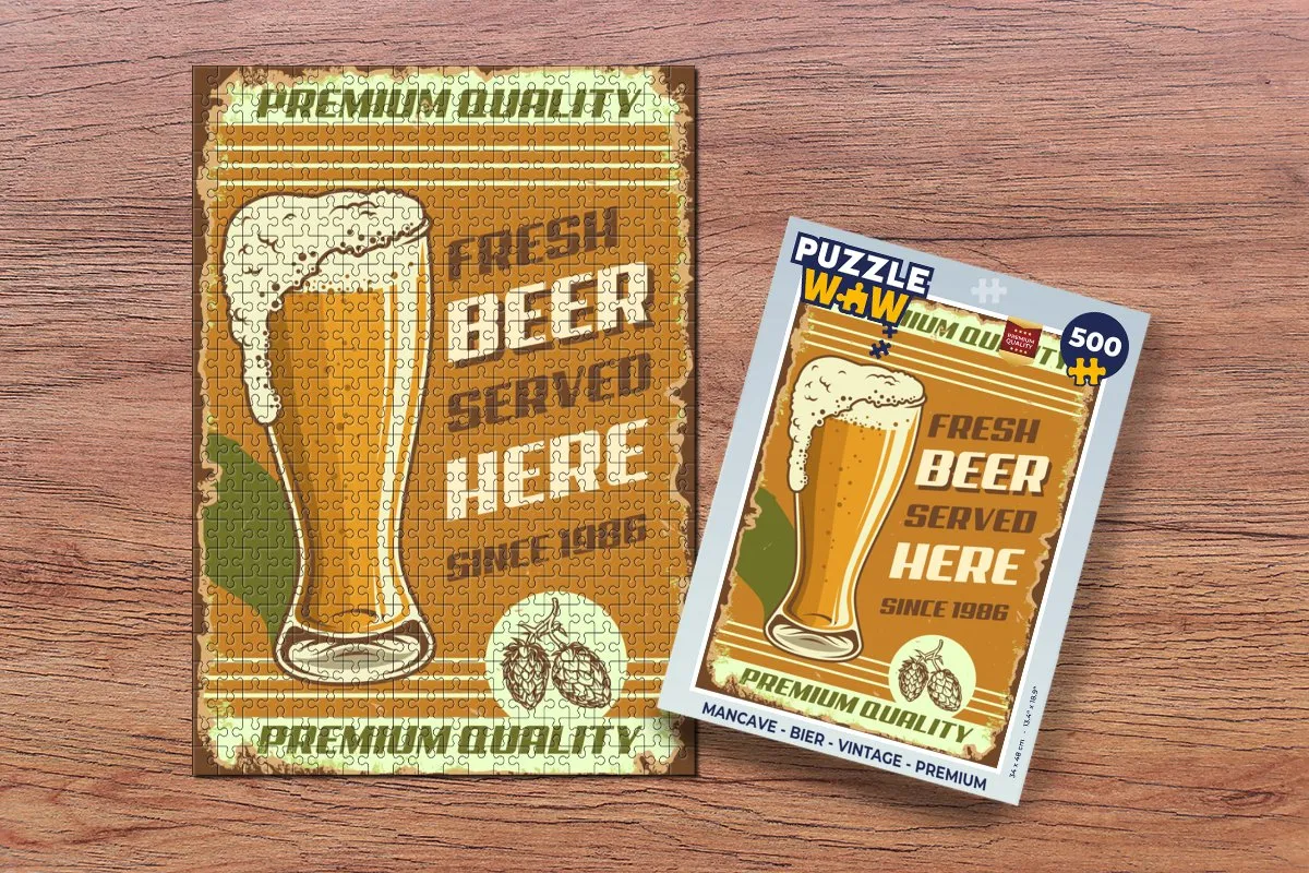 PuzzleWow Mancave Bier Legpuzzel 500 Stuks - Multicolor