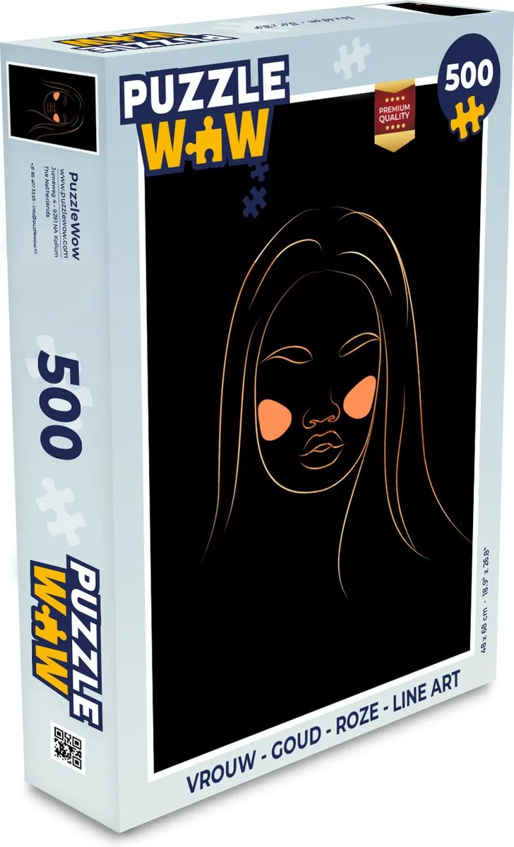 PuzzleWow Vrouw Line Art Legpuzzel 500 Stuks