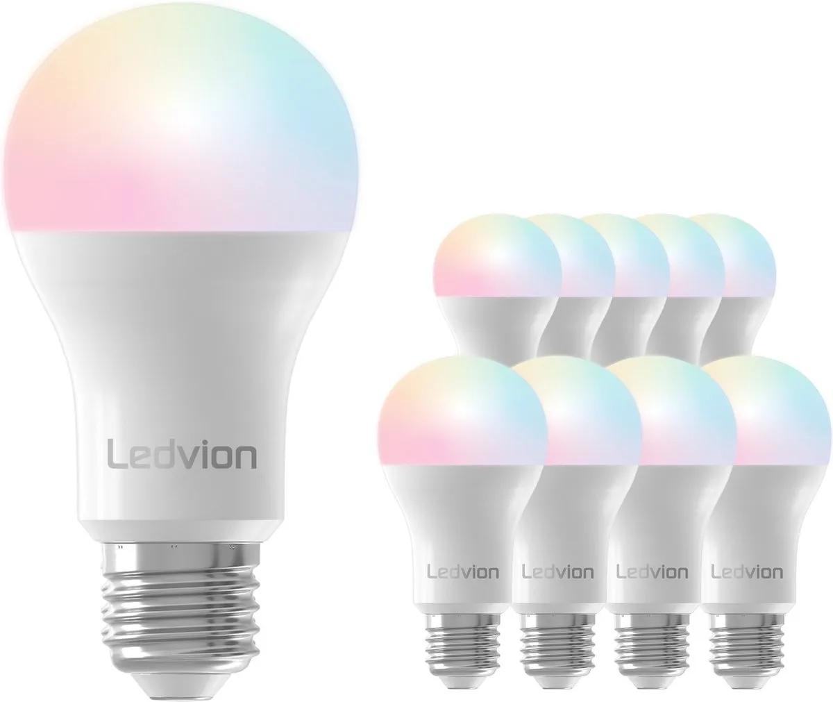 Ledvion 10x Smart RGB+CCT E27 LED Lamp 8W