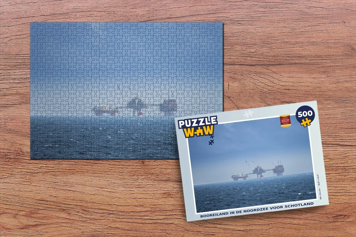 PuzzleWow Noordzee - Schotland - Mist Legpuzzel 500 Stuks - Multicolor
