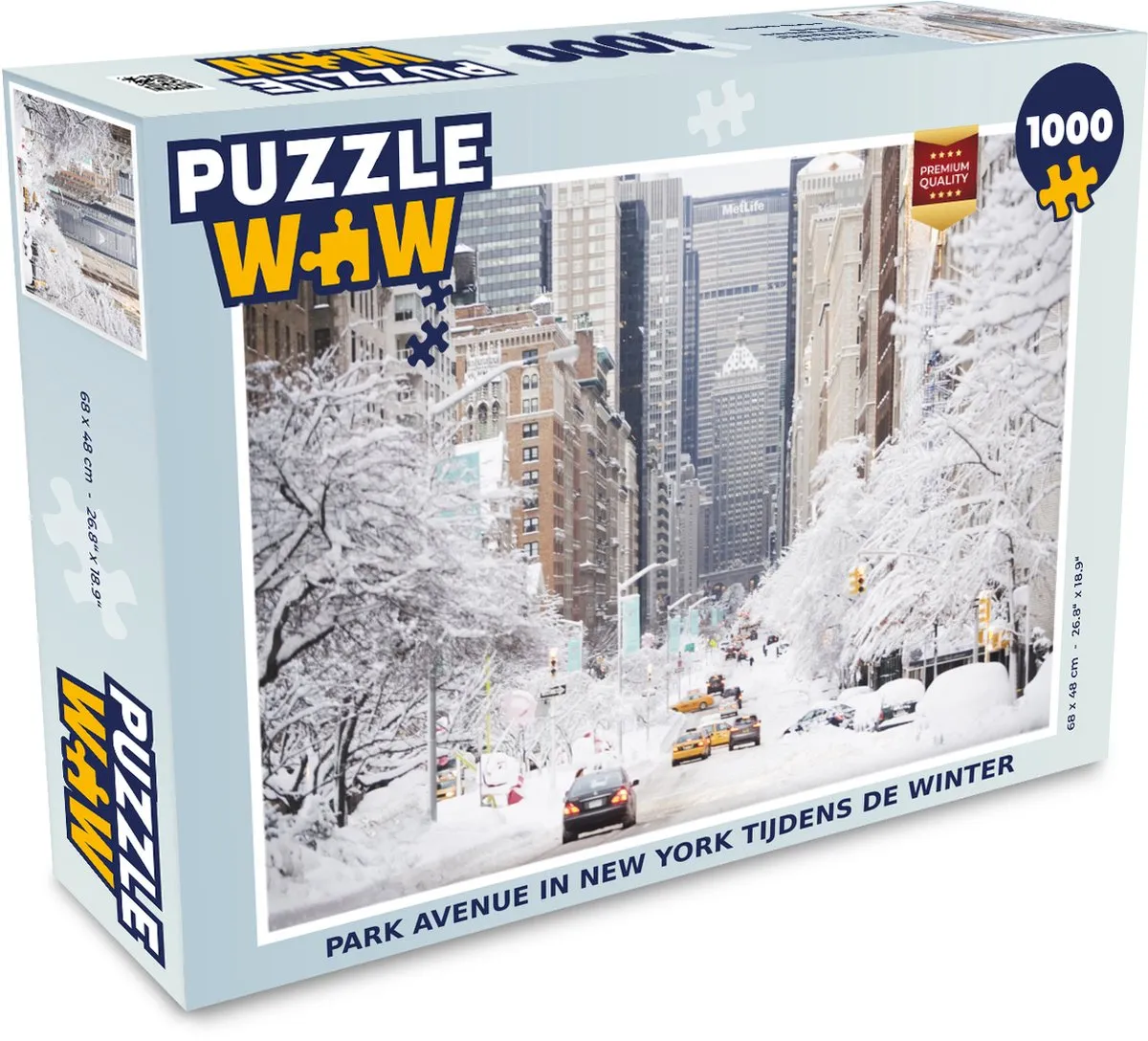 PuzzleWow Puzzel Park Avenue New York Winter 1000 Stuks - Multicolor