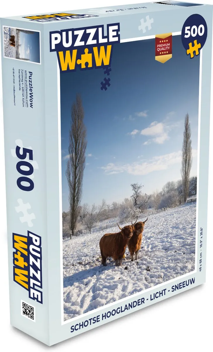 PuzzleWow Schotse Hooglander Legpuzzel 500 Stuks
