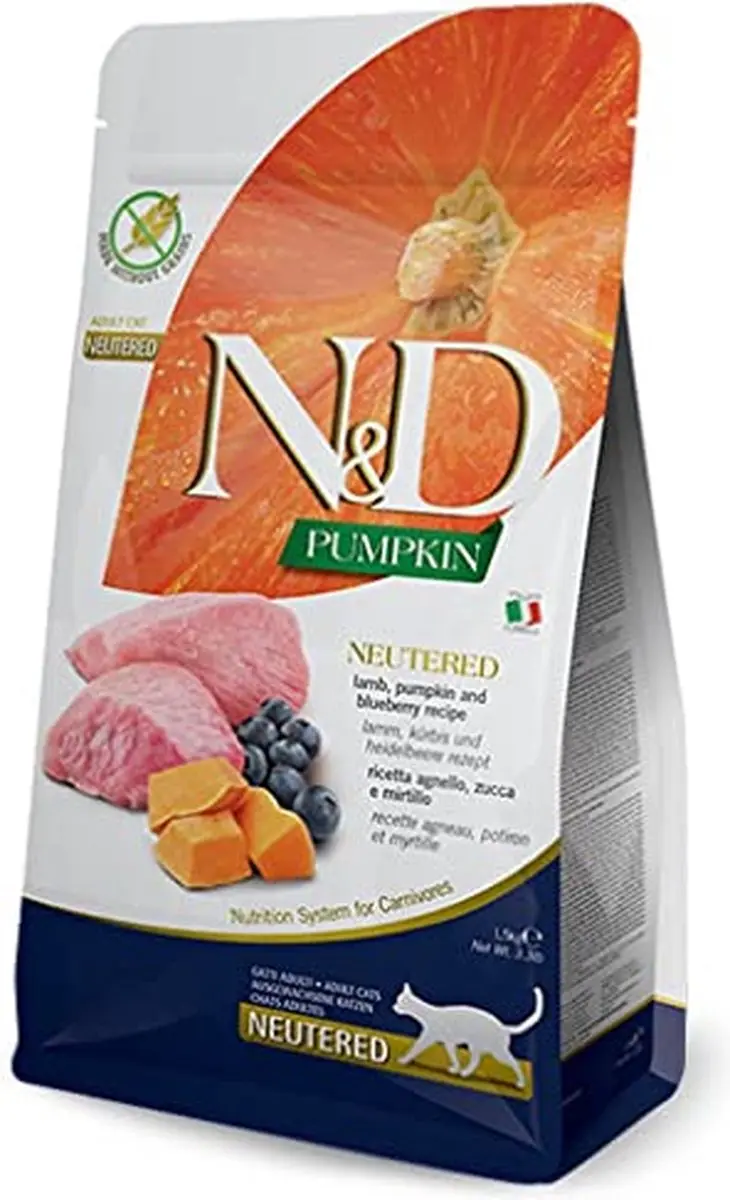 Farmina N&D Lam Pompoen Kattenvoer 1,5kg - afbeelding 2 van 2