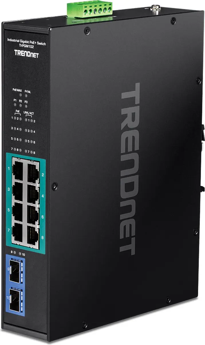 Trendnet TI-PGM102 10-Poorts Industrieel Gigabit PoE+ Switch