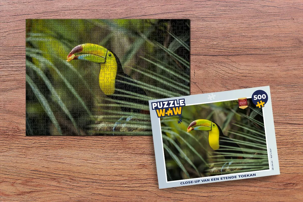 PuzzleWow Legpuzzel Close-up Toekan 500 Stuks - Multicolor