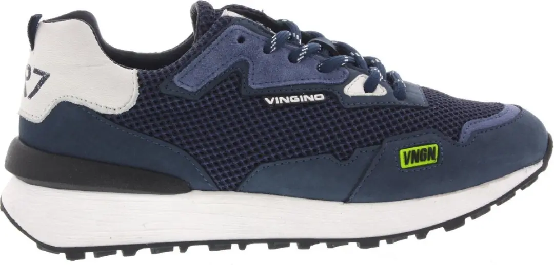 Jongens Veterschoenen & Klitteband Vingino Baggio Night Blue Sneaker Blauw