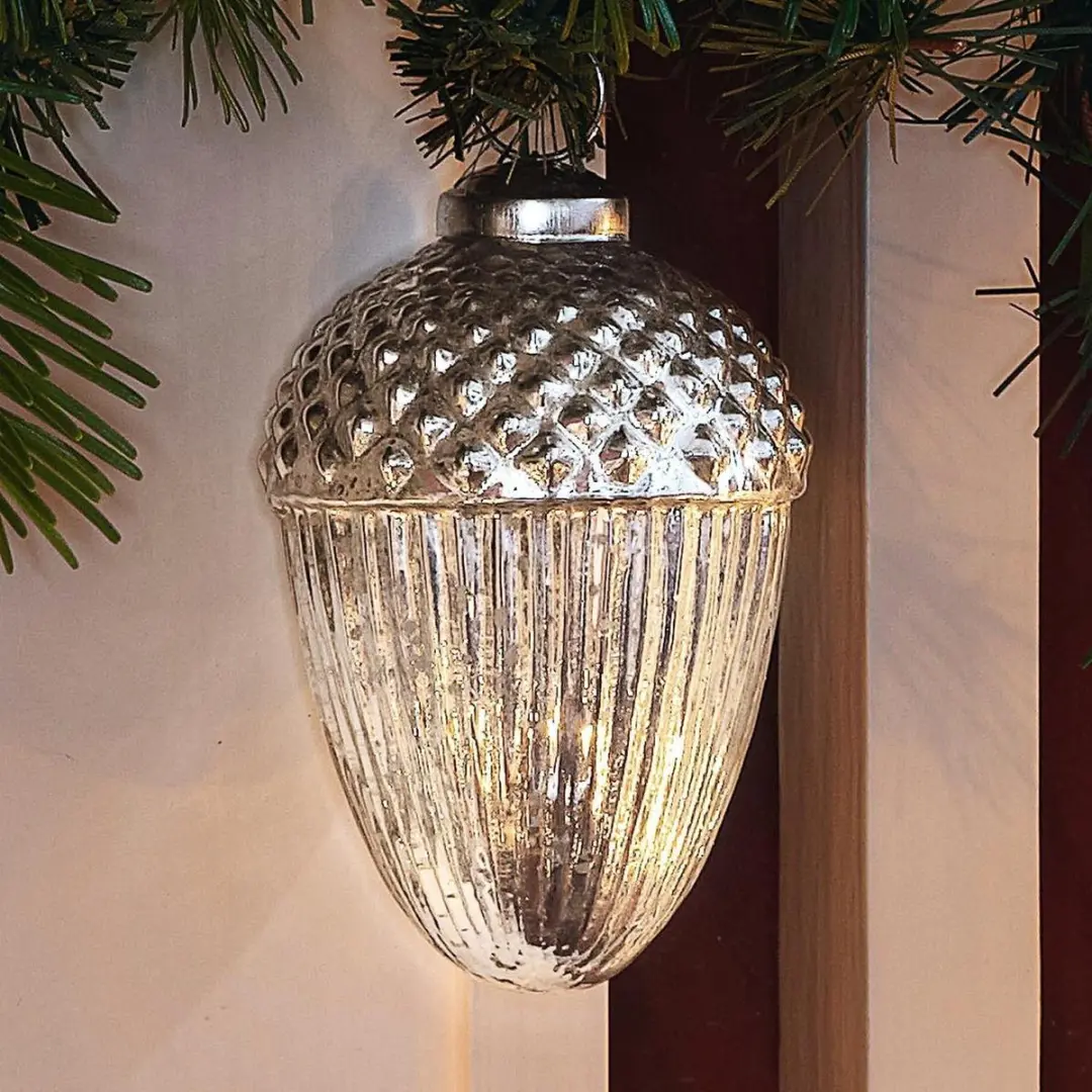 Loberon Kerstversiering Gland Antiekzilverkleurig - 6 Stuks - afbeelding 4 van 5