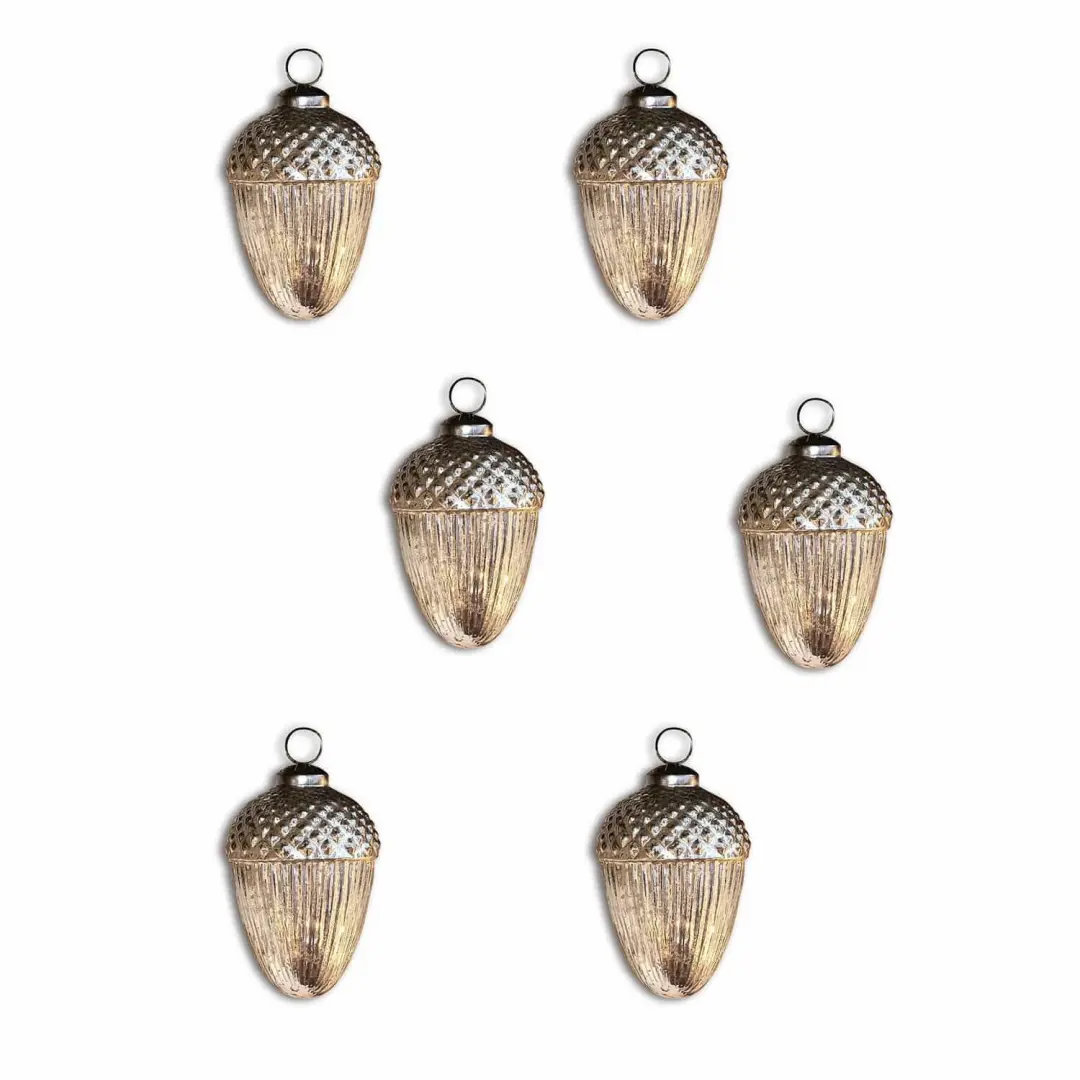 Loberon Kerstversiering Gland Antiekzilverkleurig - 6 Stuks - afbeelding 5 van 5