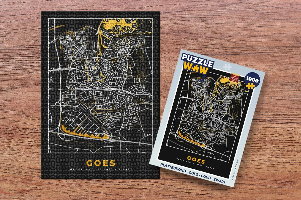 PuzzleWow Goes Legpuzzel 1000 Stuks - Goud/Zwart