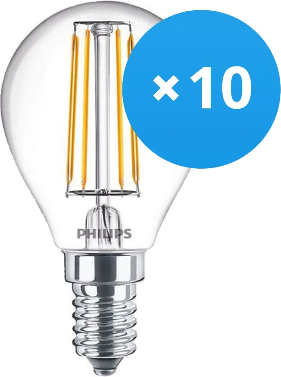 Philips Corepro LED Lustre E14 Kogel Filament 4.3W - 10 Stuks