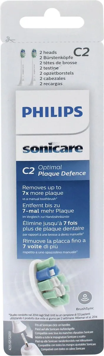 Philips Sonicare C2 HX9022/10 Opzetborstels - 2 Stuks