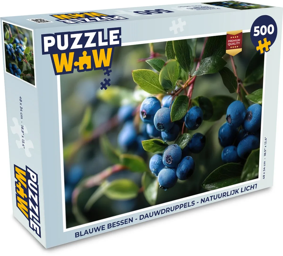 PuzzleWow Blauwe Bessen Legpuzzel 500 Stuks