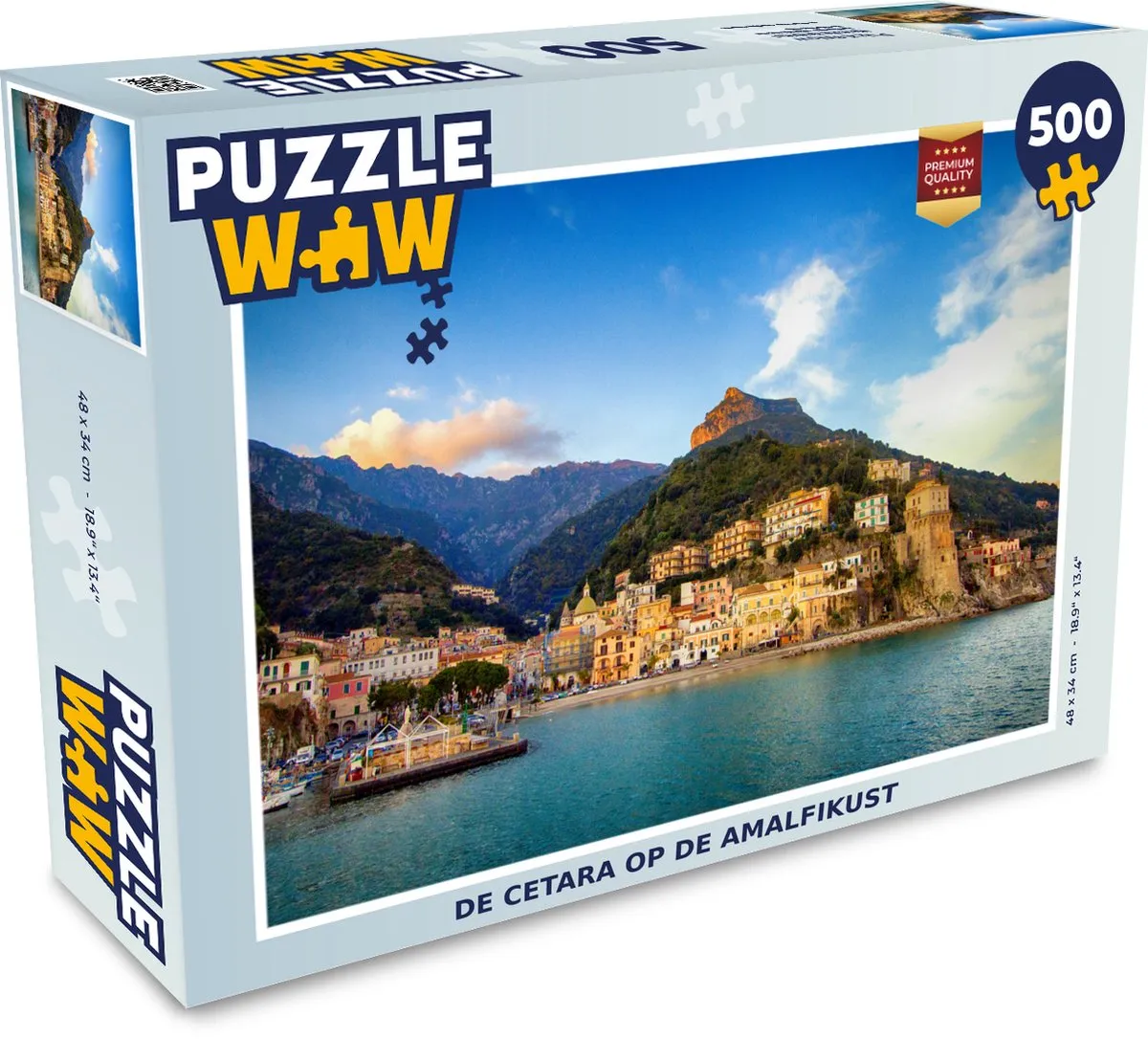 PuzzleWow Legpuzzel De Cetara op de Amalfikust 500 Stuks - Multicolor