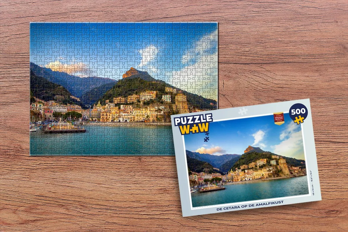 PuzzleWow Legpuzzel De Cetara op de Amalfikust 500 Stuks - Multicolor
