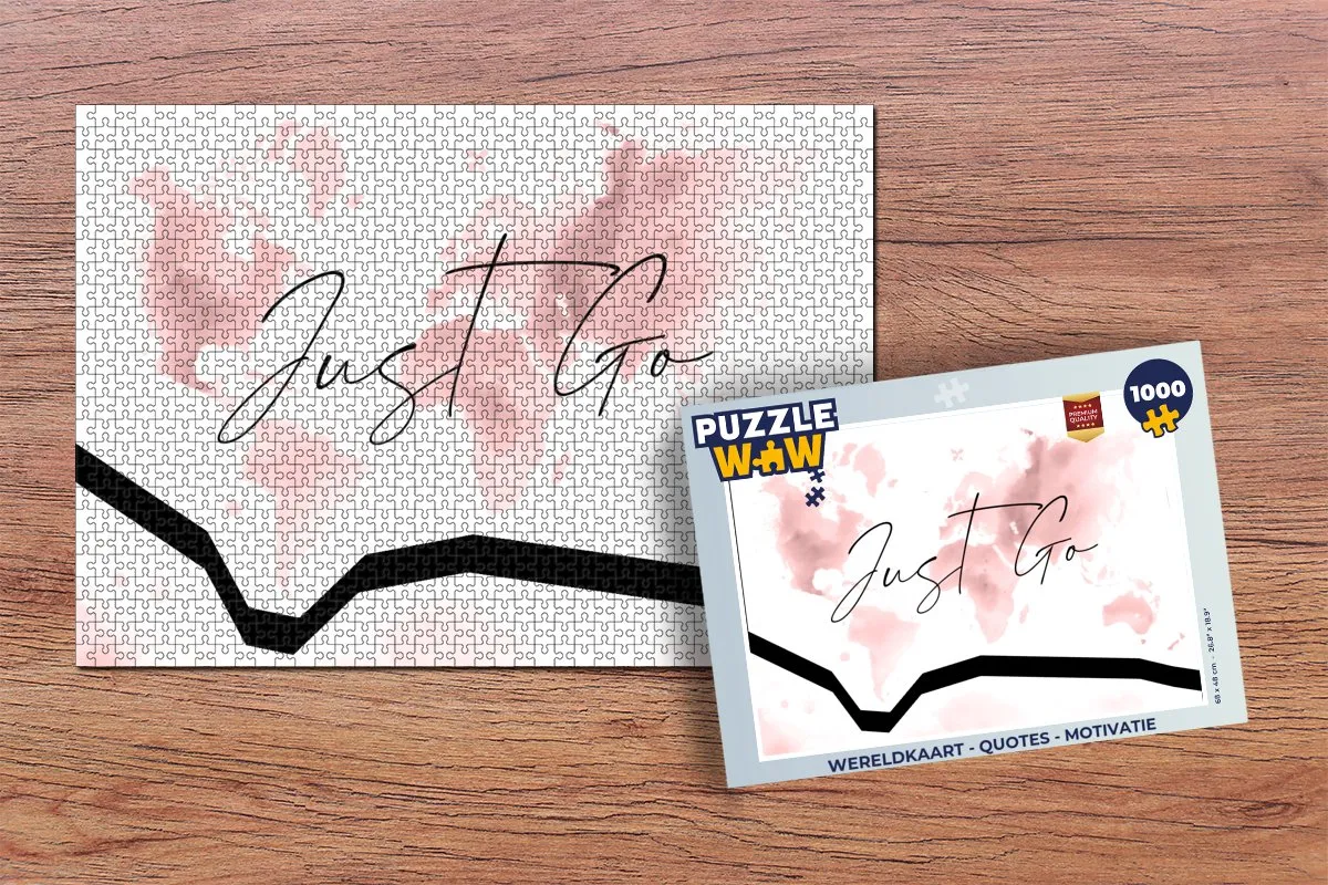 PuzzleWow Wereldkaart Motivatie Legpuzzel 1000 Stuks - Multicolor