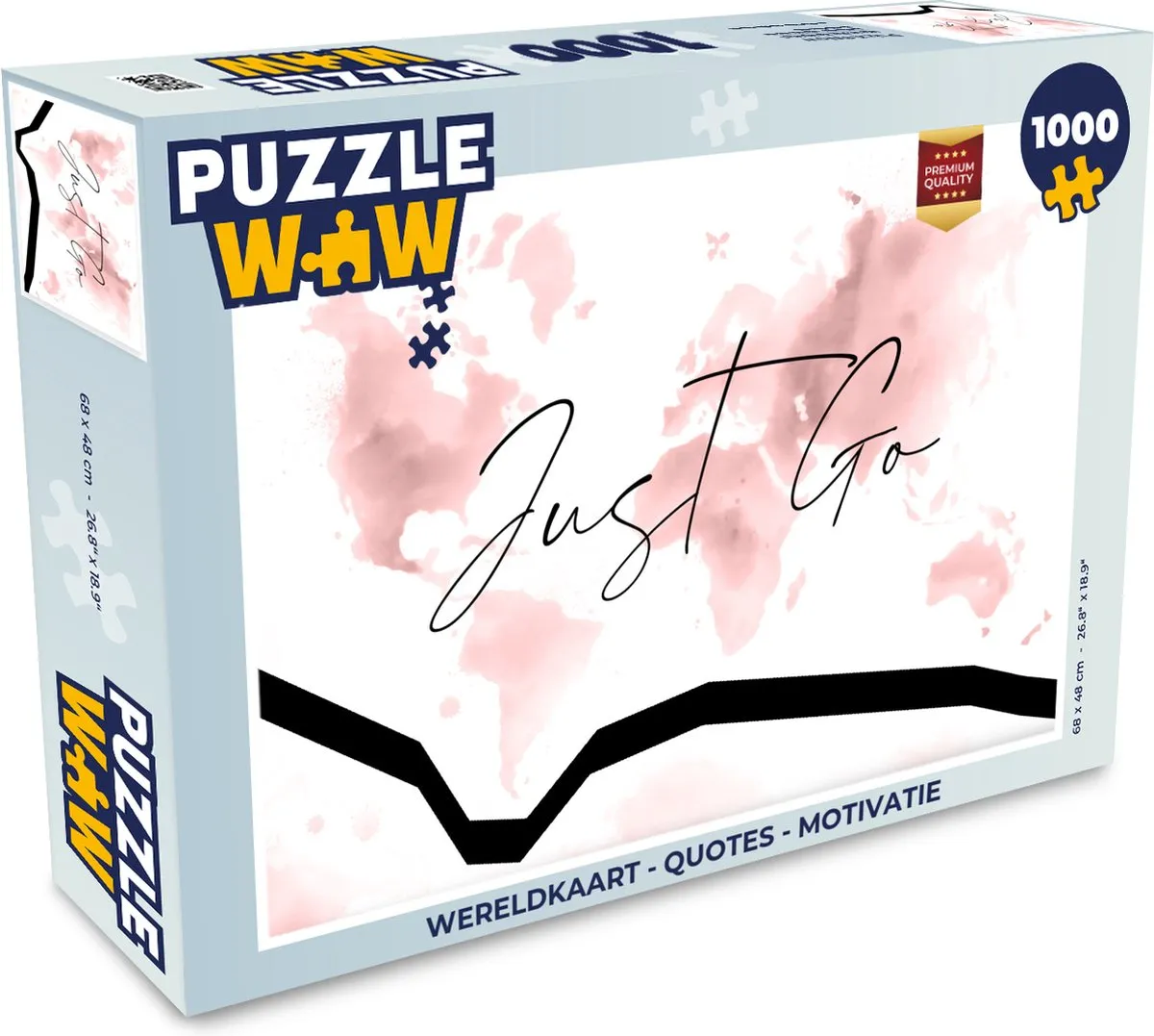 PuzzleWow Wereldkaart Motivatie Legpuzzel 1000 Stuks