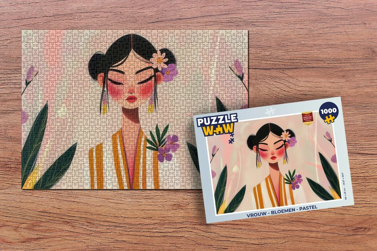 PuzzleWow Vrouw - Bloemen Legpuzzel 1000 Stuks