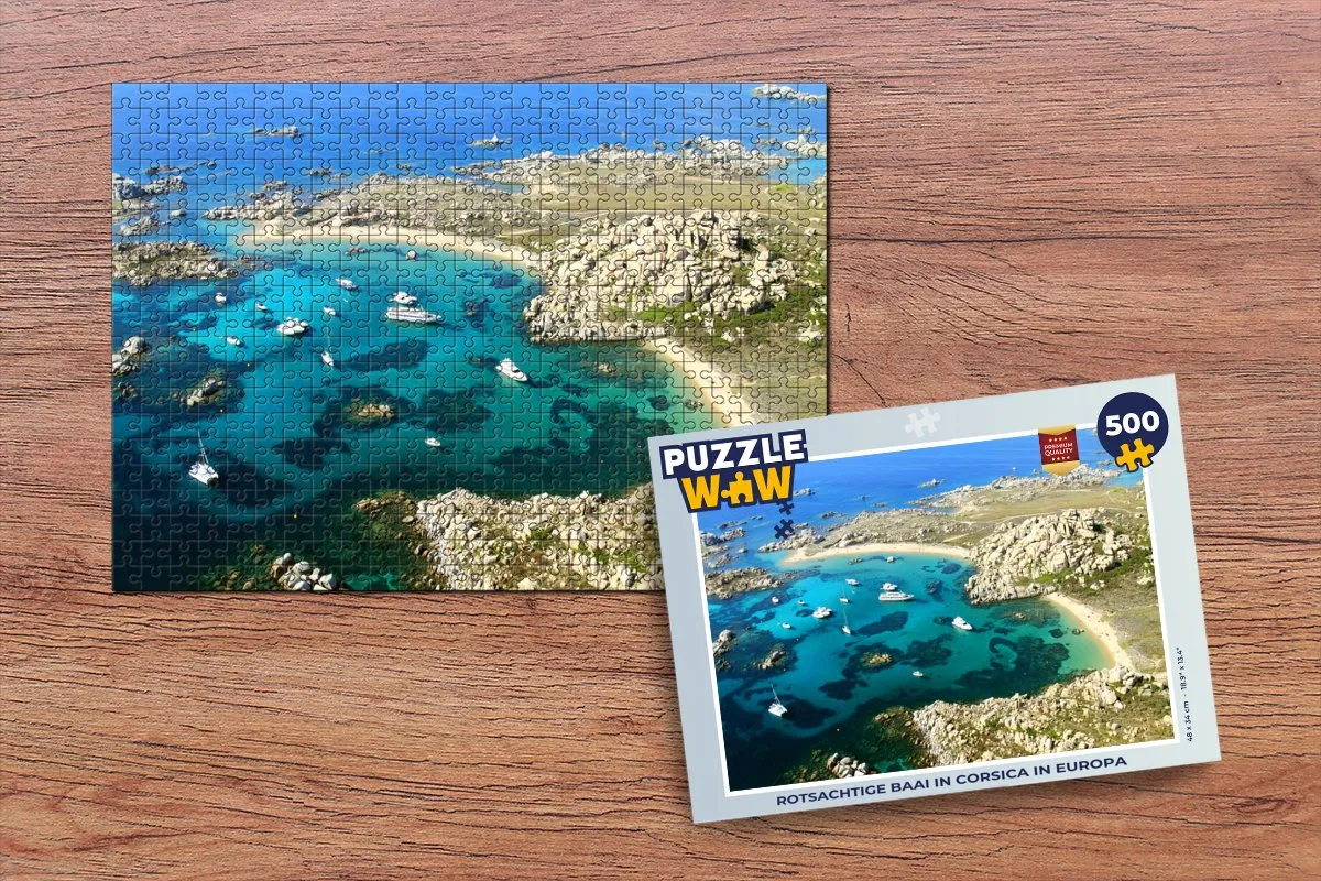 PuzzleWow Rotsachtige Baai Corsica Legpuzzel 500 Stuks - Multicolor