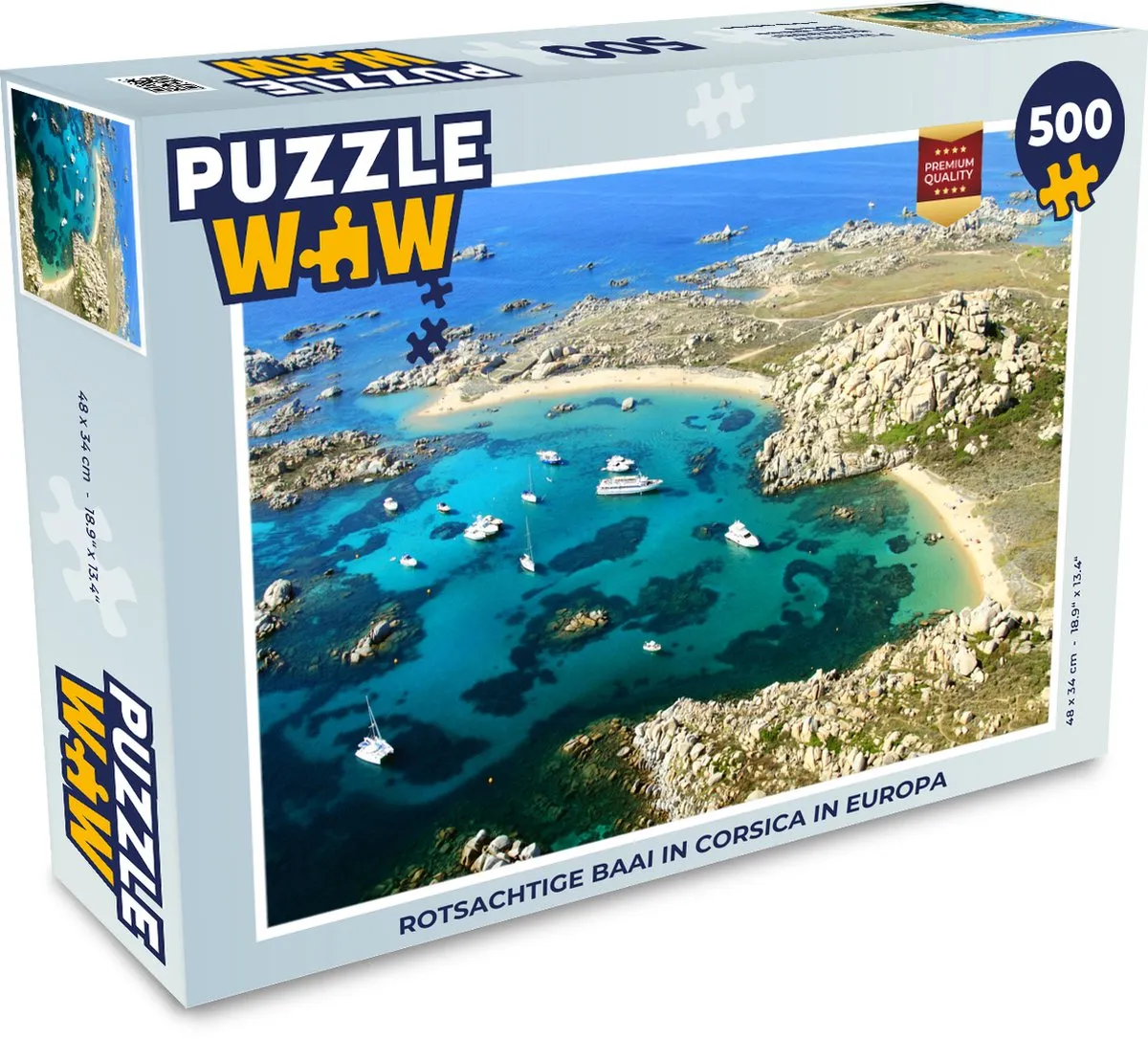 PuzzleWow Rotsachtige Baai Corsica Legpuzzel 500 Stuks - Multicolor