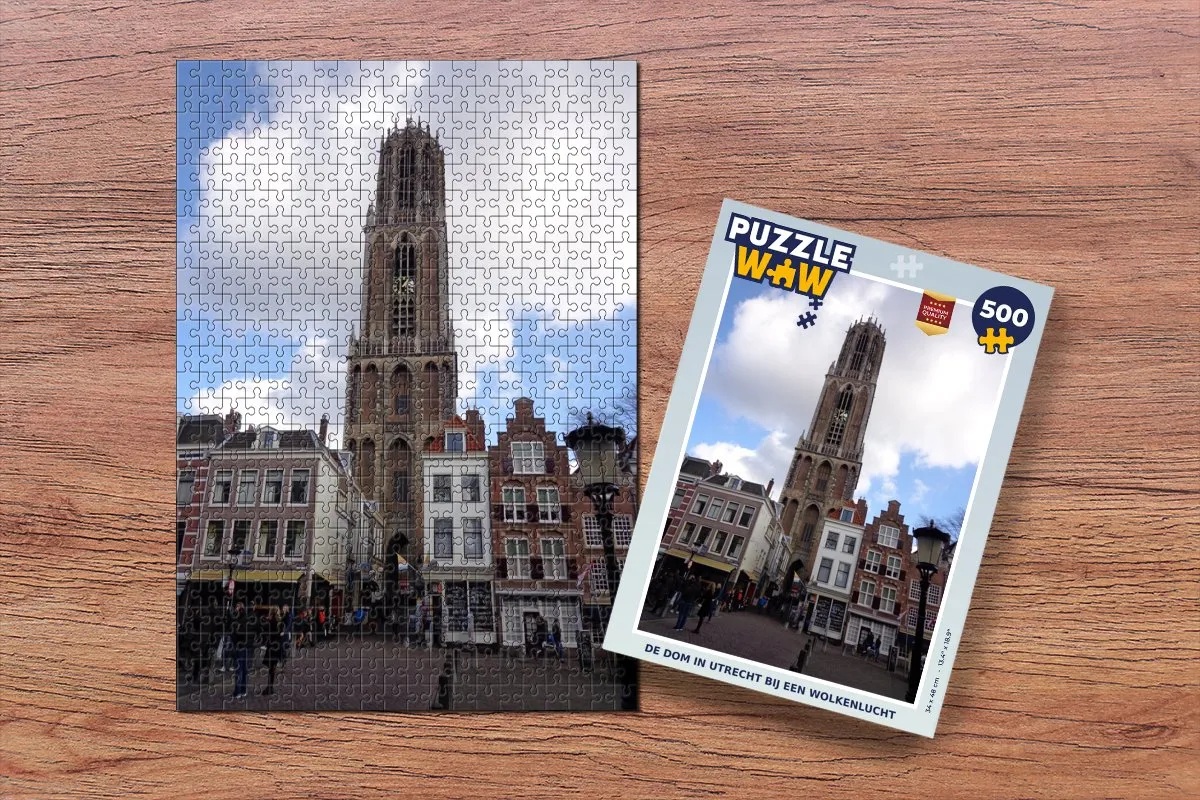 PuzzleWow Utrecht Domtoren Wolken Legpuzzel 500 Stuks - Multicolor