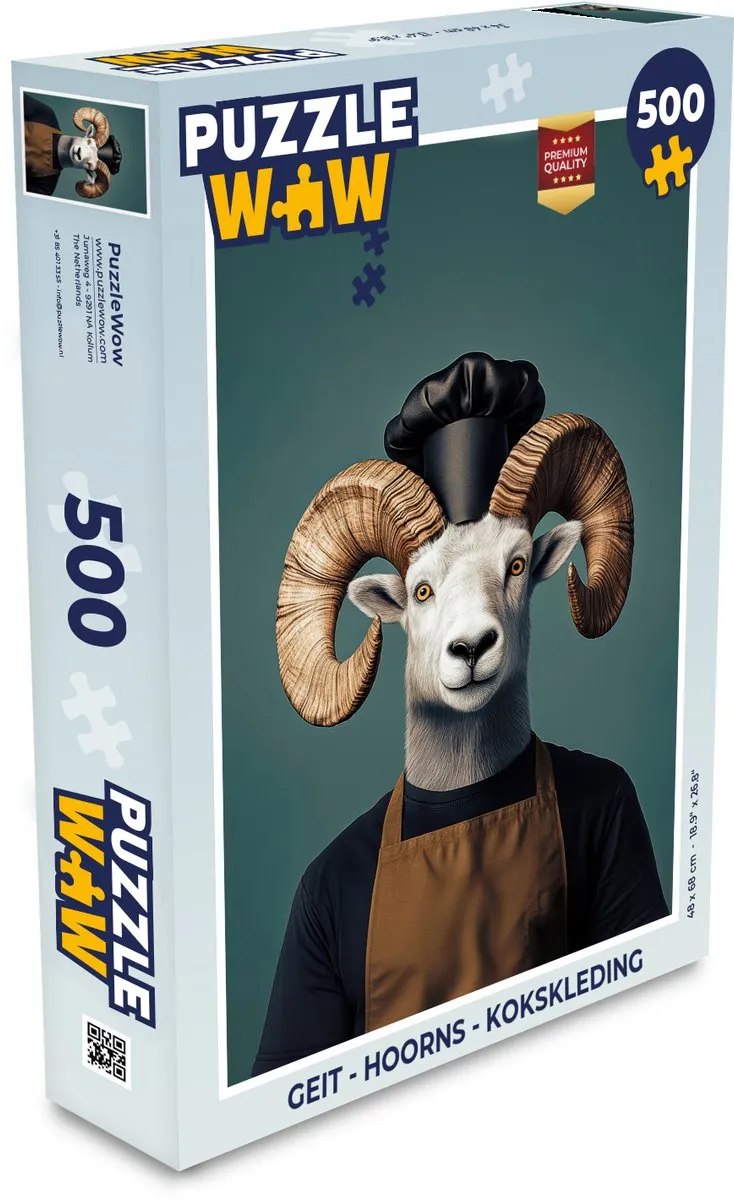 PuzzleWow Geit Kokskleding Legpuzzel 500 Stuks