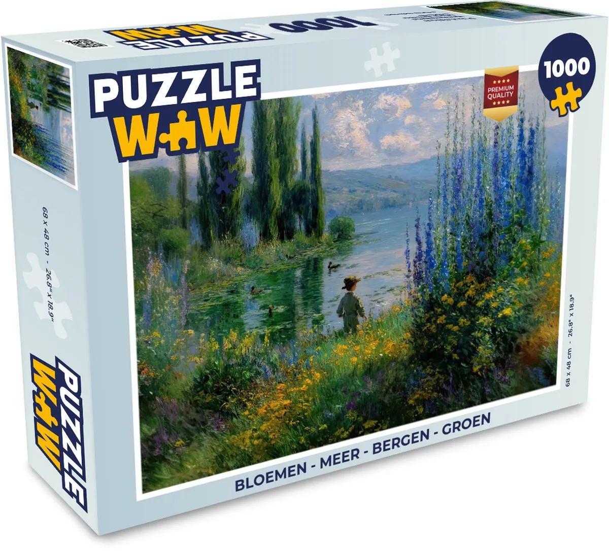 PuzzleWow Bloemen Meer Bergen Legpuzzel 1000 Stuks