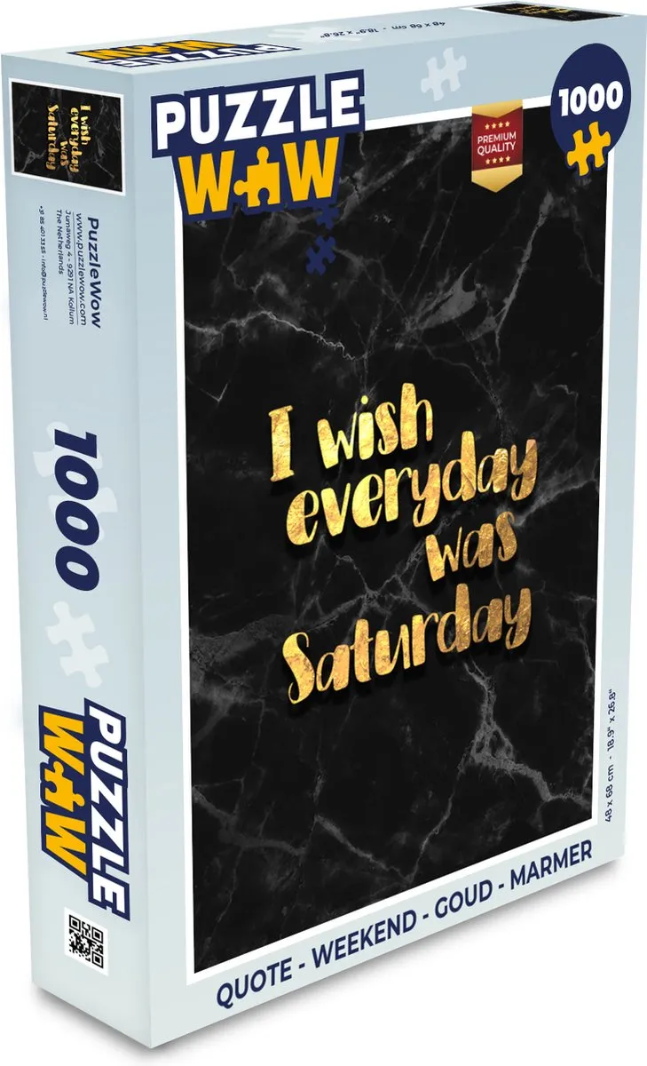 PuzzleWow Quote Weekend Legpuzzel 1000 Stuks