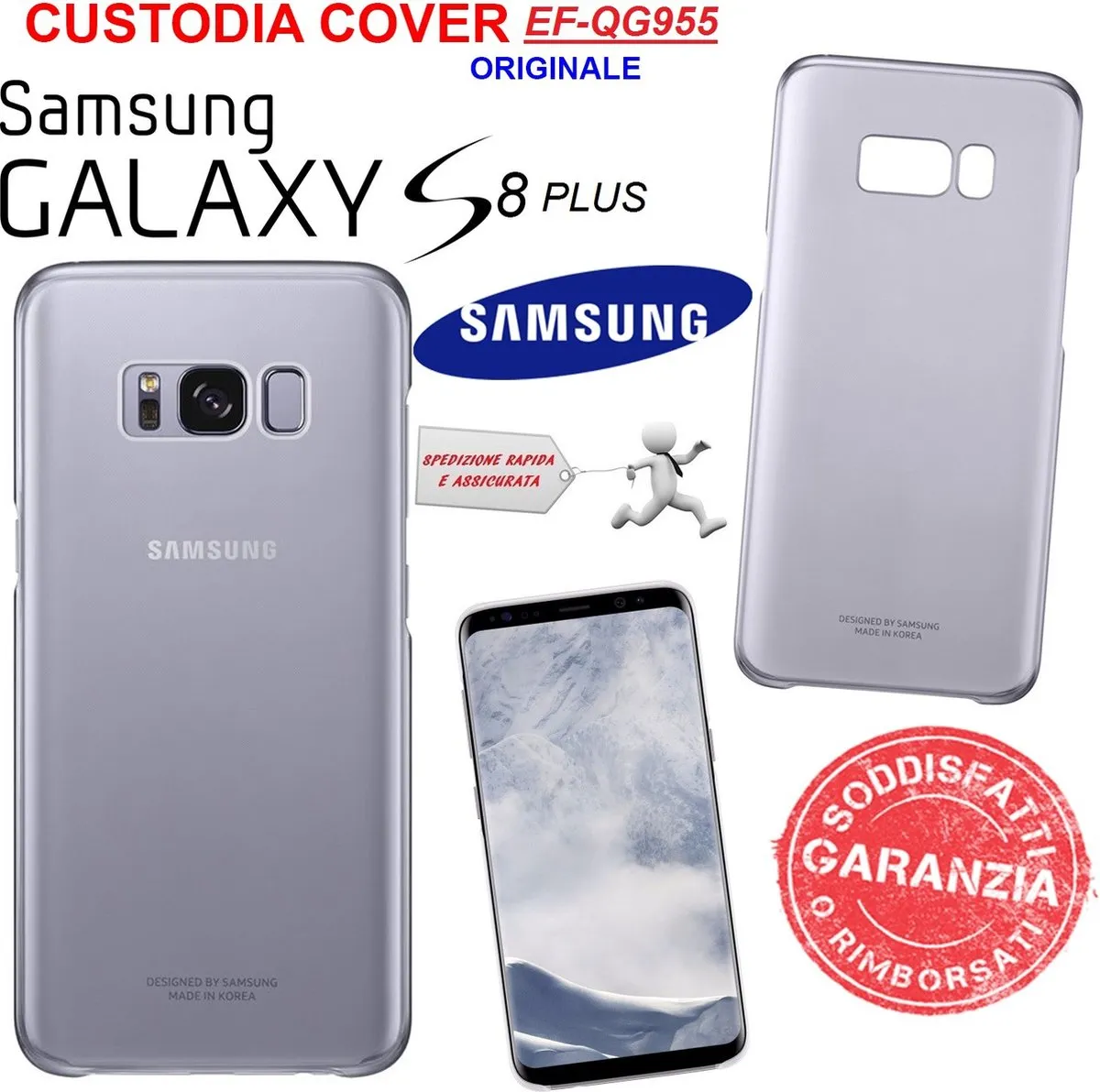Samsung Clear Cover EF-QG955CVEGWW - Paars