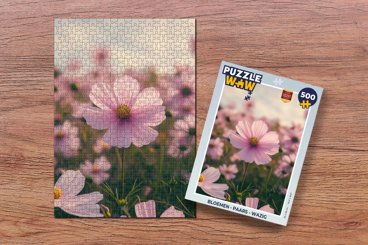 PuzzleWow Bloemen Legpuzzel 500 Stuks - Paars