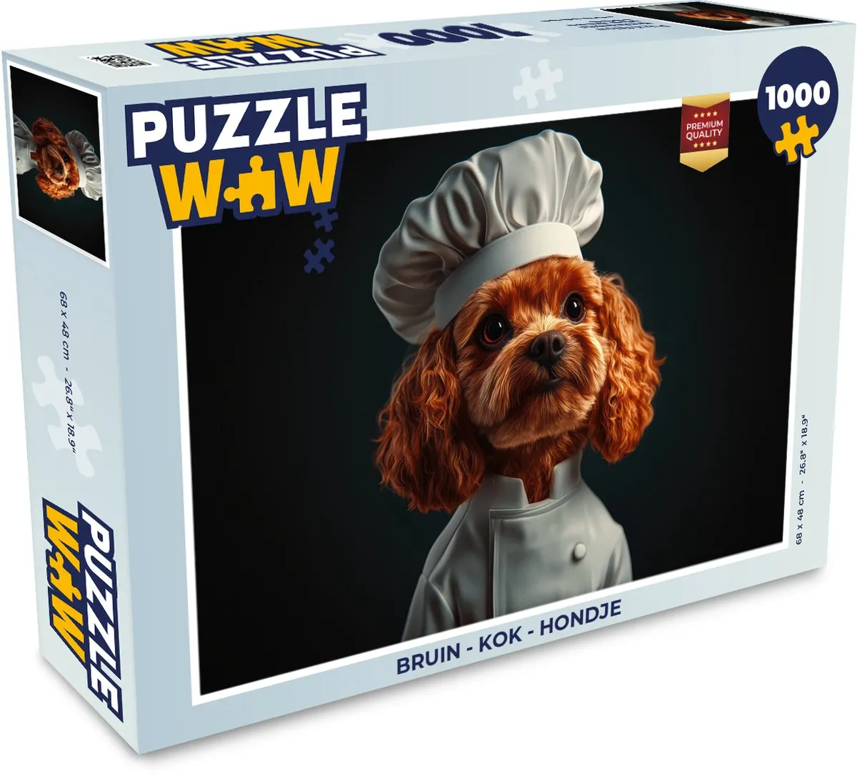 PuzzleWow Legpuzzel 1000 Stuks - Bruin Hondje & Kok