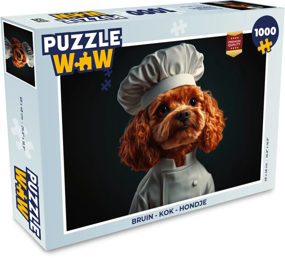 PuzzleWow Legpuzzel 1000 Stuks - Bruin Hondje & Kok