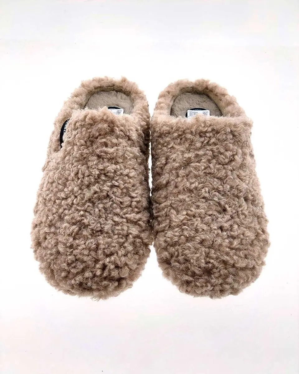 Verbenas York Curly Pantoffels Dames - Camel - afbeelding 3 van 4