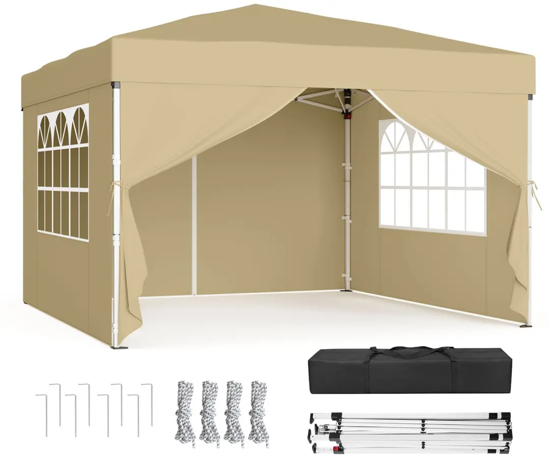 Songmics Vouwpaviljoen Beige 3x3m