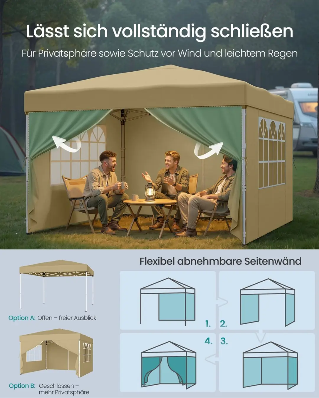 Songmics Vouwpaviljoen Beige 3x3m - afbeelding 5 van 6